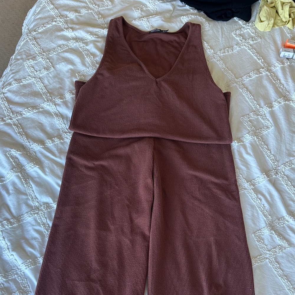 Sleeveless Brown Jumpsuit